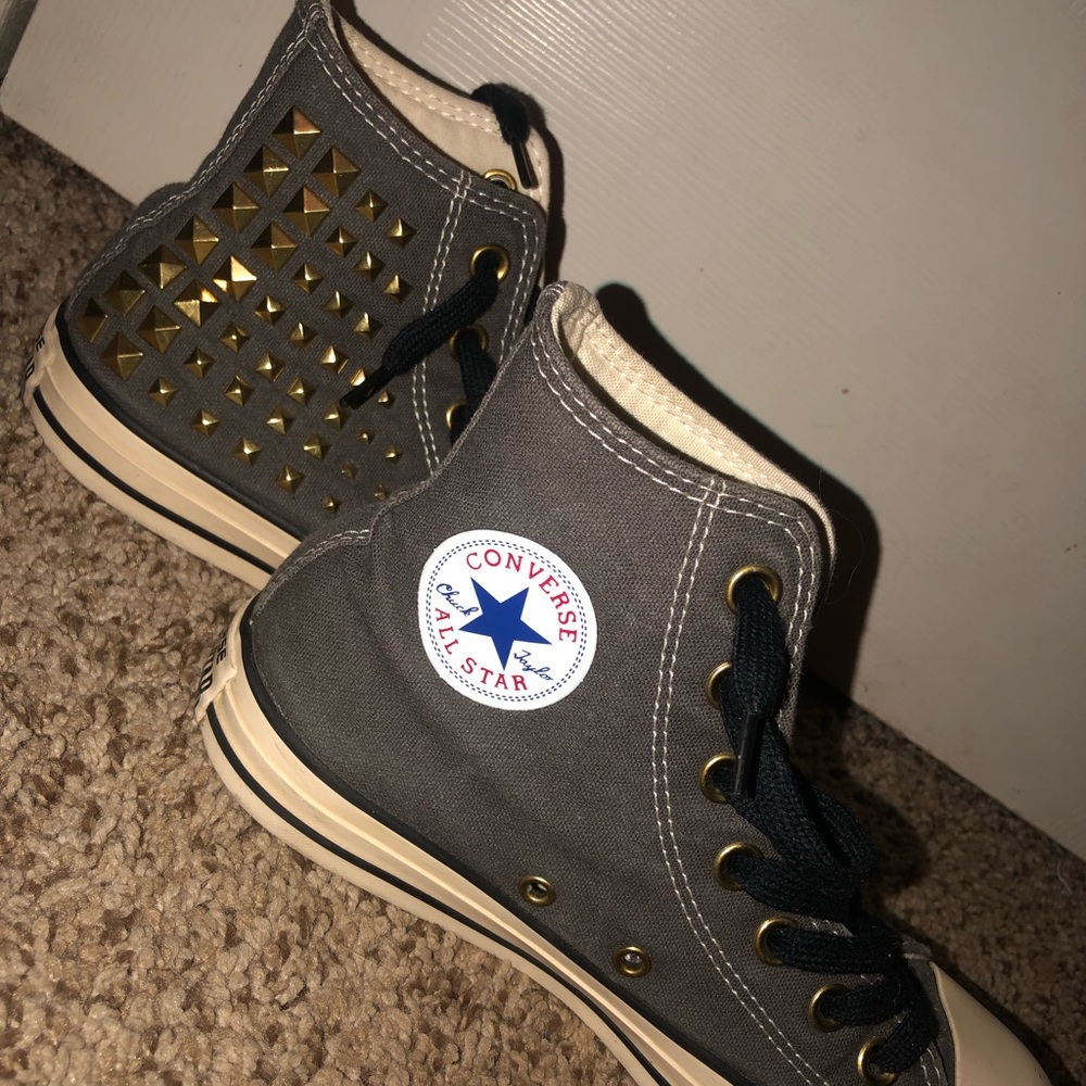 Studded high top converse